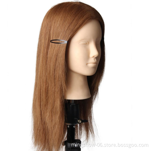 100% human hair wig head mannequin, gold realistic mannequin head